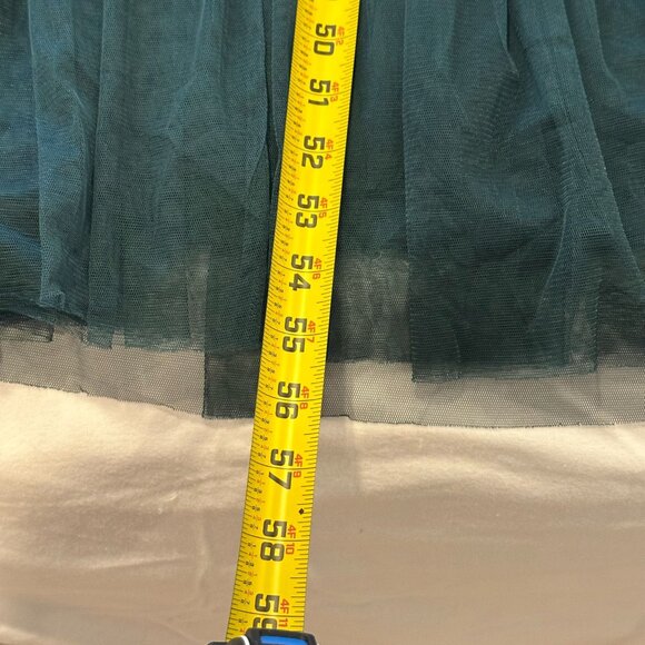 Anaya With Love Emerald Green Tulle Maxi Dress Size 2 Puff Sleeve Formal Gown - Picture 15 of 16